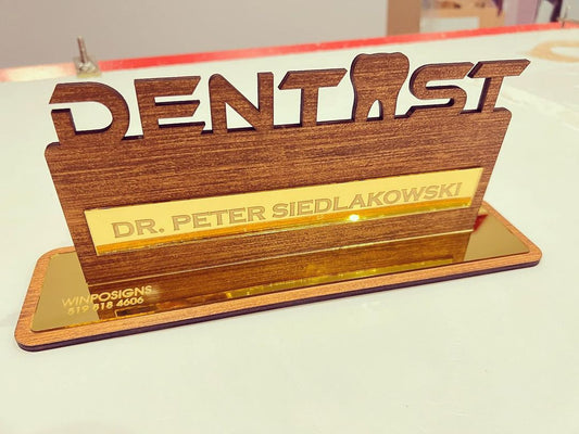 Golden Office Desk Name Plate